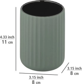 Zelený keramický pohárik na kefky Wenko Belluno