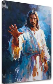 Ježiš Svetla | domaľovaný akrylom a zlatými plátkami