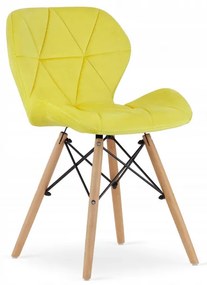 Jedálenský stôl TODI biely 60 cm s dvoma stoličkami LAGO žlté