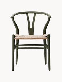 Drevená stolička's ručne tkanou sedacou plochou CH24 Wishbone Chair