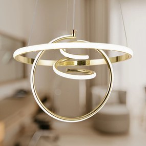 Toolight Toolight, LED závesné svietidlo 3x20W, 4000K, G066-CP, zlatá lesklá, OSW-08699