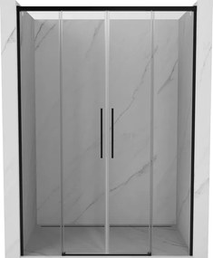 Mexen Rox, posuvné sprchové dvere 140 cm, číre sklo, čierny profil, 8C2-140-002-70-00
