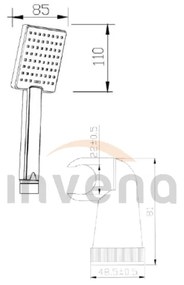 Invena Patras, 1-bodová ručná sprchová sada, čierna matná, INV-AU-31-M04-G