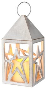 Dekoračné LED lampáš so sviečkou - drevená - 2x AA