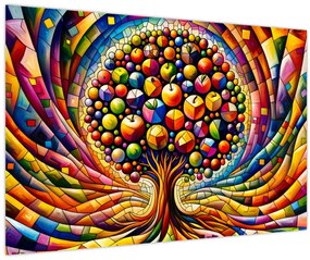 Obraz – Farebný strom s jablkami (90x60 cm)