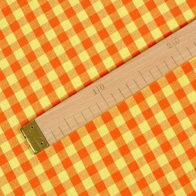 Biante Bavlnený behúň na stôl Olivia OL-006 Oranžovo-žltá kocka malá 35x160 cm