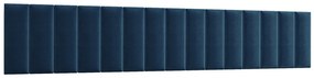 Set 15 čalúnených panelov Quadra 300x60 cm (modrá). Vlastná spoľahlivá doprava až k Vám domov. 1052004