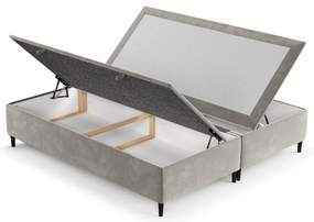 Svetlosivá čalúnená dvojlôžková posteľ s úložným priestorom 160x200 cm Tate – Maison de Rêve