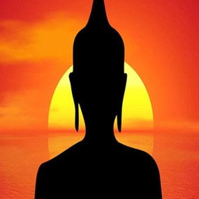 Ozdobný paraván Buddha Meditation Zen Spa - 145x170 cm, štvordielny, obojstranný paraván 360°