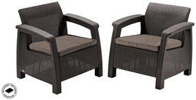 DEOKORK Záhradná ratanová zostava CORFU MINI 1+4 hnedá