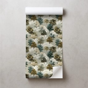 Samolepiaca tapeta akvarelové stromy v zemitých tónoch