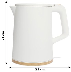 Bauerkraft Bezdrôtová cestovná rýchlovarná kanvica 1500 W 1,2 l otočná biela