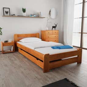 Posteľ Laura 120 x 200 cm, jelša Rošt: S lamelovým roštom, Matrac: Matrac COCO MAXI 20 cm