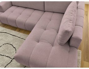 Ružová rozkladacia/s úložným priestorom rohová pohovka (pravý roh/do L) Fuji – Bobochic Paris