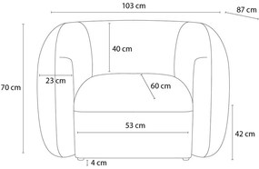 Modré kreslo Celine – Bobochic Paris