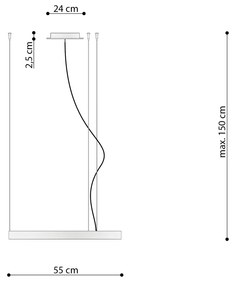 Závesné LED svietidlo Rio 55, 1x LED 30w, 3000k, w