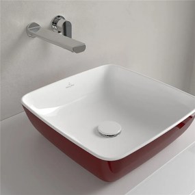 VILLEROY &amp; BOCH Artis štvorcové umývadlo na dosku bez otvoru, bez prepadu, 410 x 410 mm, Bordeaux, 417841BCS9