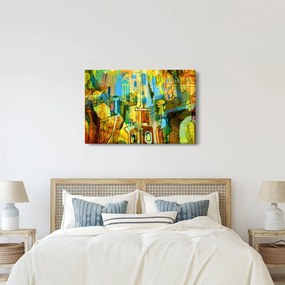 Obraz - Architektúra, kubistická abstrakcia (90x60 cm)