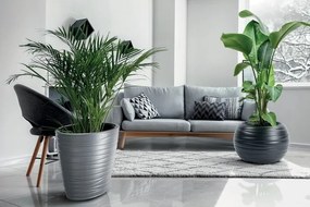 Okrúhly kvetináč s vložkou MAXE antracit