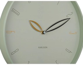 Dizajnové nástenné hodiny Karlsson 6012GR zelené,priemer 40 cm