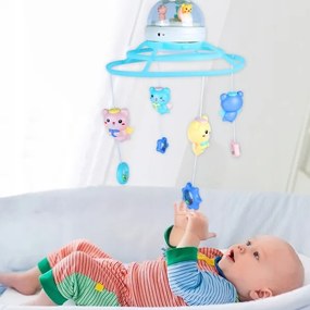 MalPlay Kolotoč nad postieľku s diaľkovým ovládačom a projektorom medvedíky