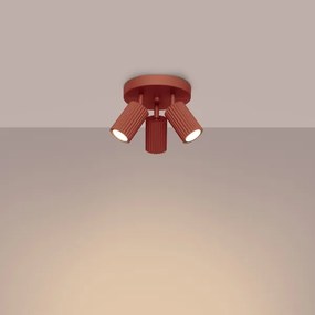 Sollux SL.1639 - Bodové svietidlo KARBON 3xGU10/10W/230V červená