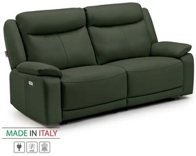 Kožená pohovka CONTINENTAL s elektrickou funkciou relax 2P, elektrické, zelená (green 321)