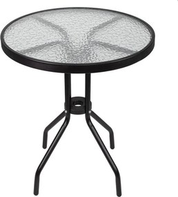 Kovová záhradná súprava Springos – 2 stoličky a stôl so sklenenou doskou