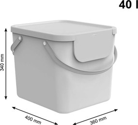 Rotho 2. akosť - XL - Odpadkový kôš na triedený odpad ALBULA alebo ako kôš na bielizeň, 40l, biely