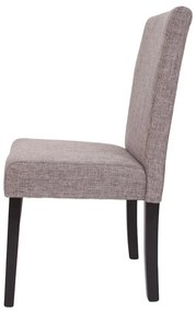 Jedálenská stolička Litta sivá látka (SET 2 ks) - Tmavo hnedá