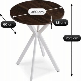 Jedálenský stôl Loren 60 (orech + biela) (pre 4 osoby). Akcia -19%. Vlastná spoľahlivá doprava až k Vám domov. 1129248