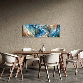 Obraz - Abstraktný prúd (s hodinami) (90x30 cm)