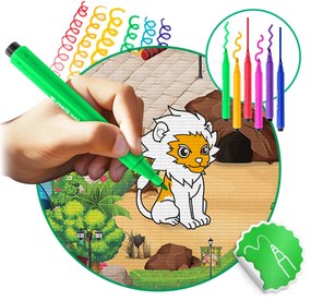 Rolovaná penová podložka na vyfarbovanie 120 x 90 x 0,3 cm Ricokids RK-344