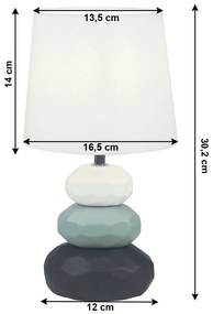 Stolná lampa Lenus - biela / modrá / čierna