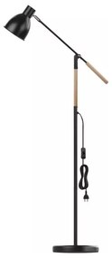 Čierna stojacia lampa s kovovým tienidlom (výška 150 cm) Edward – EMOS