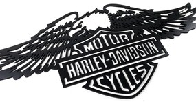 Veselá Stena Drevená nástenná dekorácia Harley Davidson orol čierny