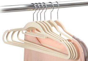 Kesper Vešiaky protišmykové, sada 6 ks, semišové krémové