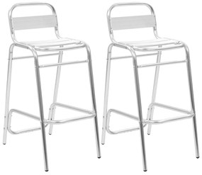 Stohovateľné barové stoličky 2 ks, hliník 48712