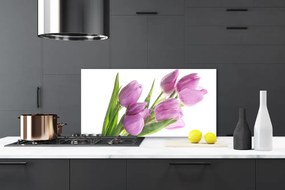 Sklenený obklad Do kuchyne Tulipány kvety rastlina 100x50 cm