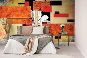 Samolepiaca tapeta luxusná oranžová abstrakcia