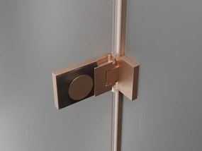 Mexen Lunar-F Duo, skladací sprchový kút 100 x 80 cm, 8mm číre sklo, profil medená matná, 836-100L-080P-65-00