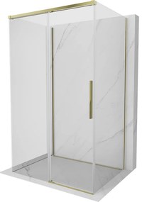 Mexen Rox-3S, 3-stenný sprchový kút 120 x 100 cm, 8mm číre sklo, zlatý profil, 8C2-120-100-50-00-3S