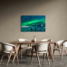 Obraz ľudí a polárna žiara (90x60 cm)