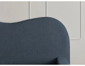 Tmavomodrá čalúnená dvojlôžková posteľ s úložným priestorom s roštom 160x200 cm Orlane – Bobochic Paris