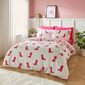 Ružové obliečky na dvojlôžko/predĺžené 230x220 cm Cowgirl Boot – Sassy B