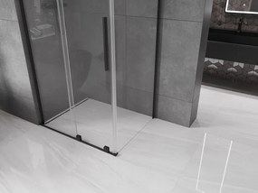 Mexen Velar L, sprchový kút s posuvnými dverami 90 x 85 cm, 8mm číre sklo, čierna matná, 871-090-085-03-70