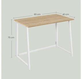 Počítačový stôl MAX - dub sonoma / biele nohy