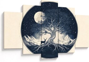 Obraz – Magický strom s jeleňom I. (150x105 cm)