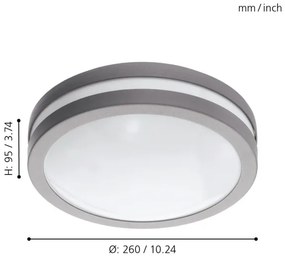 Eglo 33572 - LED Stmievateľné kúpeľňové svietidlo LOCANA-C 14W/230V IP44 strieborná