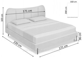Manželská posteľ 160 cm Golpe 160 (krémová + čierna). Akcia -45%. Vlastná spoľahlivá doprava až k Vám domov. 1137387